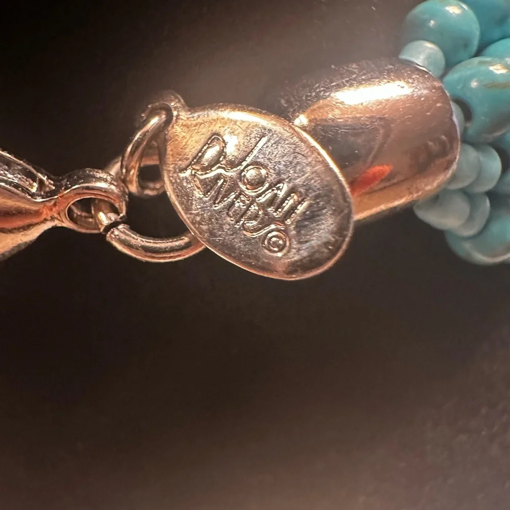 Joan Rivers Turquoise Beaded Necklace with Floral Pendant - Picture 5 of 7